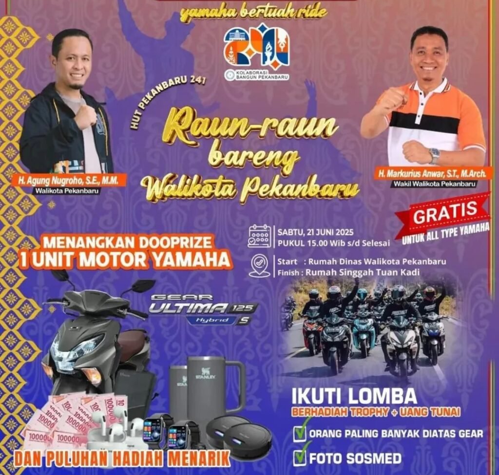 Yamaha Bertuah Ride 2025 Raun-Raun Bareng Wali Kota Pekanbaru 3 acara hut pekanbaru 2025